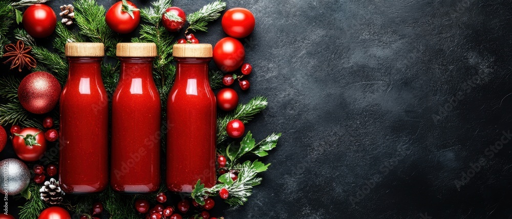 Decorated tomato sauce bottle display Decorated tomato sauce bottle display