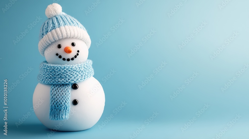 Obraz premium Snowman on blue background
