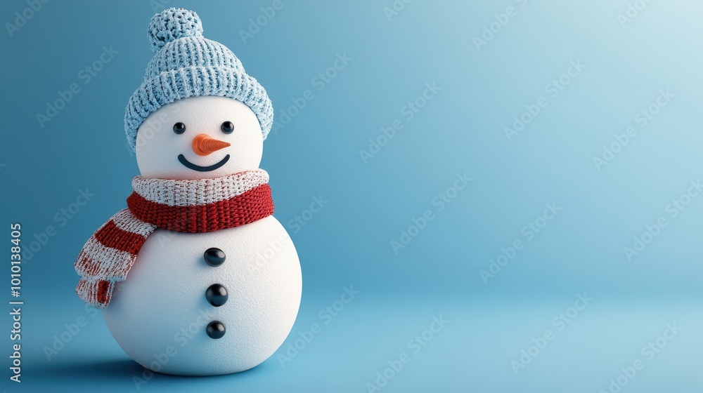 Snowman on blue background Snowman on blue background