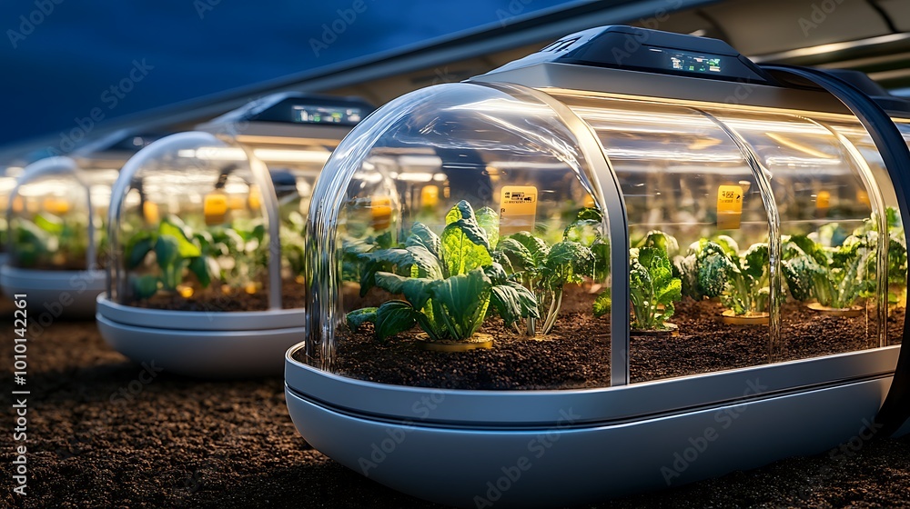 Futuristic Indoor Garden with Automated Growing System Futuristic Indoor Garden with Automated Growing System