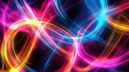 Neon abstract patterns pulsating with energy