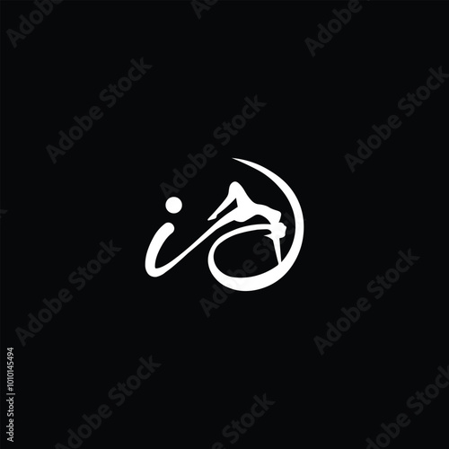 Elegant Letter id Couple Dance Logo Design with Flowing Silhouette for Creative Branding