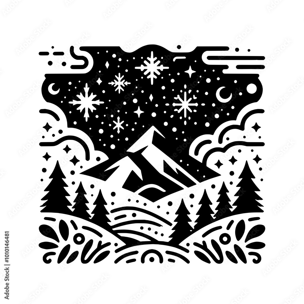 Winter Snow Vector illustration isolated Winter Snow Vector illustration isolated