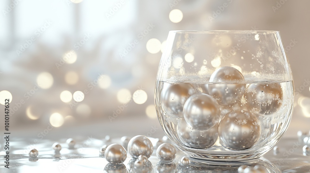 Merry Christmas and Happy New Year background. Realistic 3D design. Abstract Christmas glass transparent decorative white balls with swirling gold patterns. New Year's holiday objects. Merry Christmas and Happy New Year background. Realistic 3D design. Abstract Christmas glass transparent decorative white balls with swirling gold patterns. New Year's holiday objects.