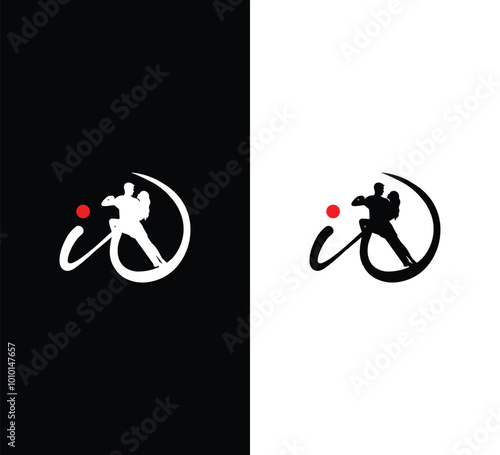 Elegant Letter id Couple Dance Logo Design with Flowing Silhouette for Creative Branding