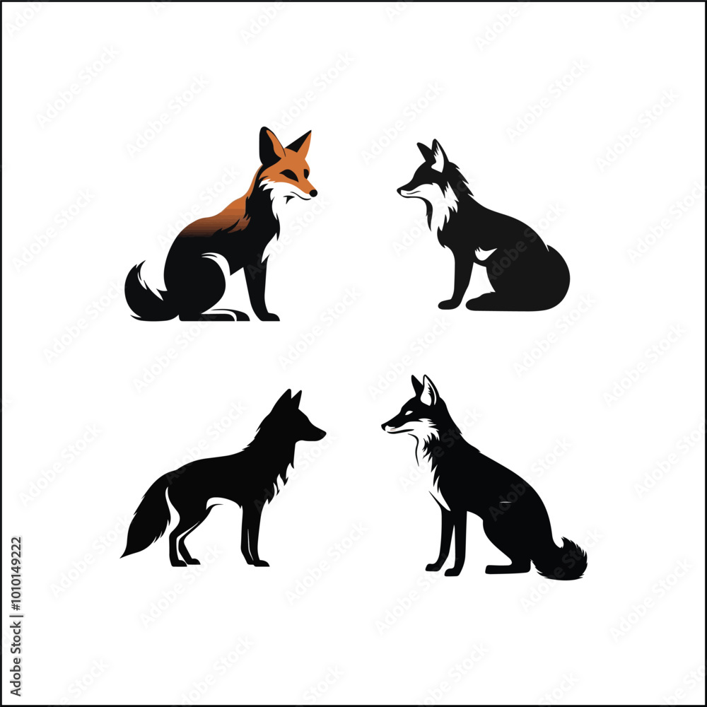 fox in the woods,animal, dog, cartoon, vector, illustration, fox fox in the woods,animal, dog, cartoon, vector, illustration, fox