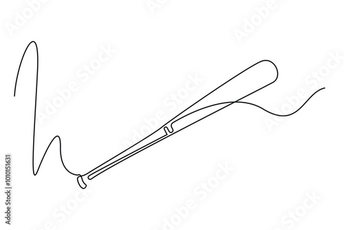 continuous line baseball bat.single line vector baseball bat.icon of baseball bat drawn one line vector.isolated white background