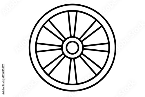  wagon wheel silhouette vector illustration