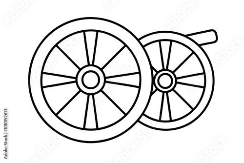  wagon wheel silhouette vector illustration