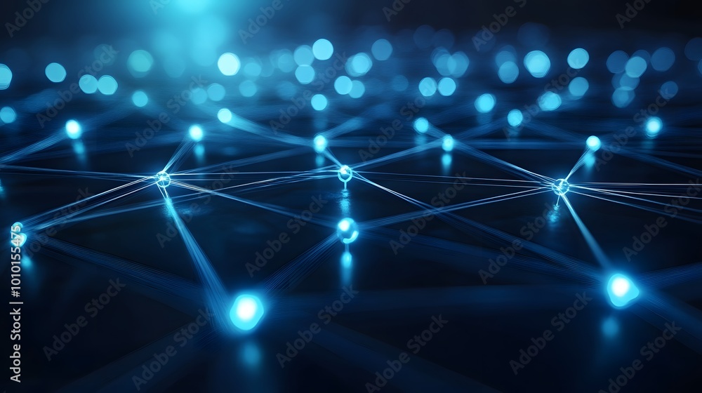 A blue background with a lot of lines and dots. The lines and dots are connected to each other in a way that they form a pattern. The image has a futuristic and technological feel to it A blue background with a lot of lines and dots. The lines and dots are connected to each other in a way that they form a pattern. The image has a futuristic and technological feel to it