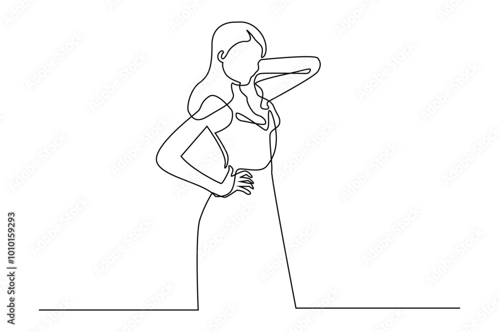 continuous line of woman putting hand on waist.one line drawing portrait of woman's hand on waist.single line vector illustration.isolated white background continuous line of woman putting hand on waist.one line drawing portrait of woman's hand on waist.single line vector illustration.isolated white background
