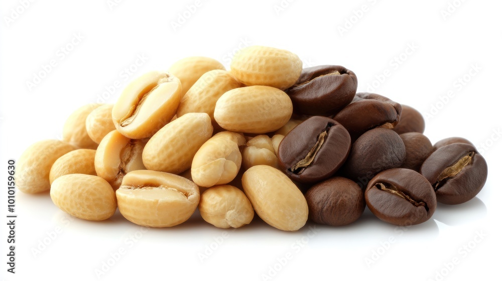A pile of various coffee beans, showcasing different roast levels and types. A pile of various coffee beans, showcasing different roast levels and types.