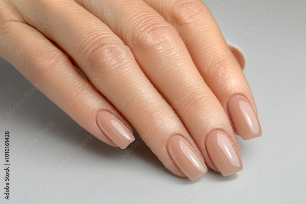 Hand with Shiny Polished Nails - Generative AI Hand with Shiny Polished Nails - Generative AI