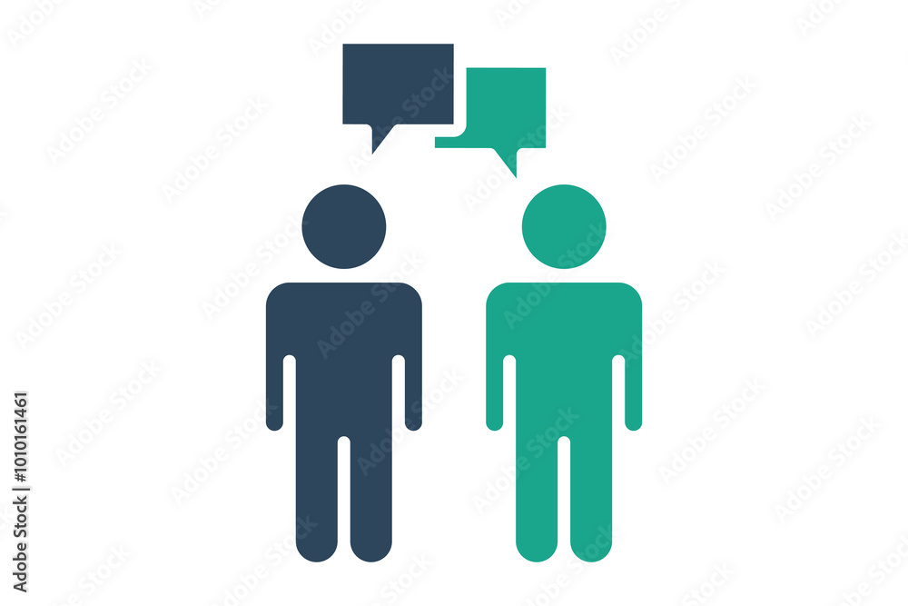Conversation icon. solid icon style. people with chat. icon related to online course. education elements vector illustration Conversation icon. solid icon style. people with chat. icon related to online course. education elements vector illustration