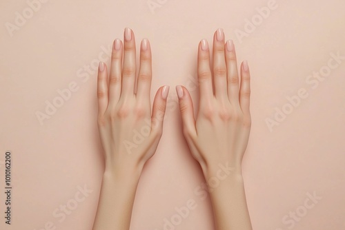 Elegant Hands with Natural Polished Nails - Generative AI