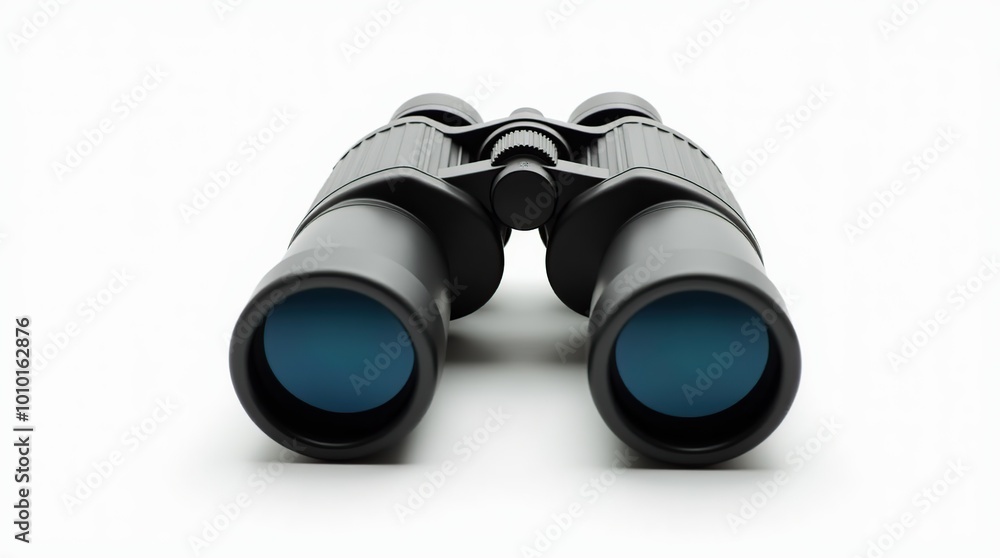 High-quality binoculars isolated on white background for outdoor activities High-quality binoculars isolated on white background for outdoor activities
