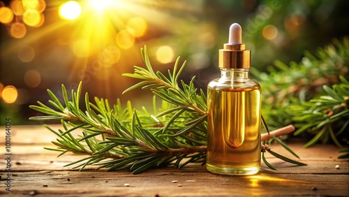 Essence of Nature Organic Rosemary Oil in Golden Light Asymmetrical