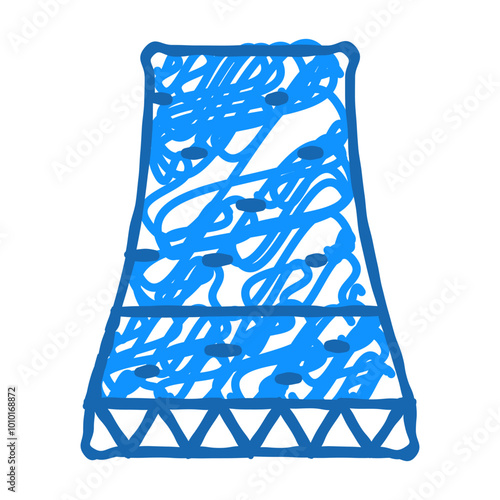 cooling tower nuclear energy doodle icon sketch vector. cooling tower nuclear energy sign. isolated symbol illustration