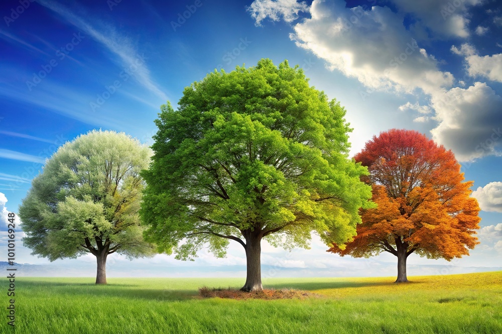 Fototapeta premium Evolutionary adaptations of tree genetics to changing oxygen levels in different seasons