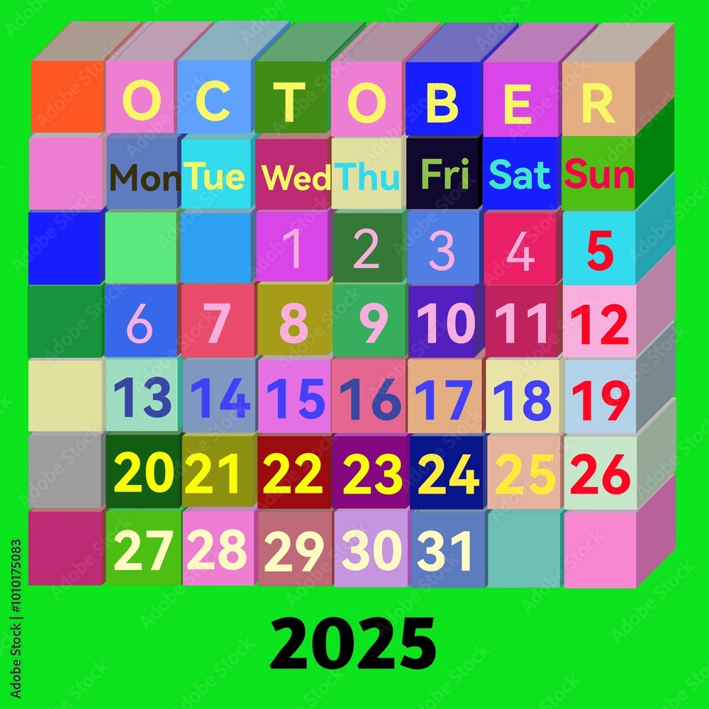 media concept 2025 calendar using 3d square cubes media concept 2025 calendar using 3d square cubes