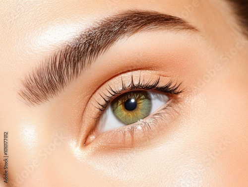 Close-Up of Woman's Eye with Perfect Eyebrows