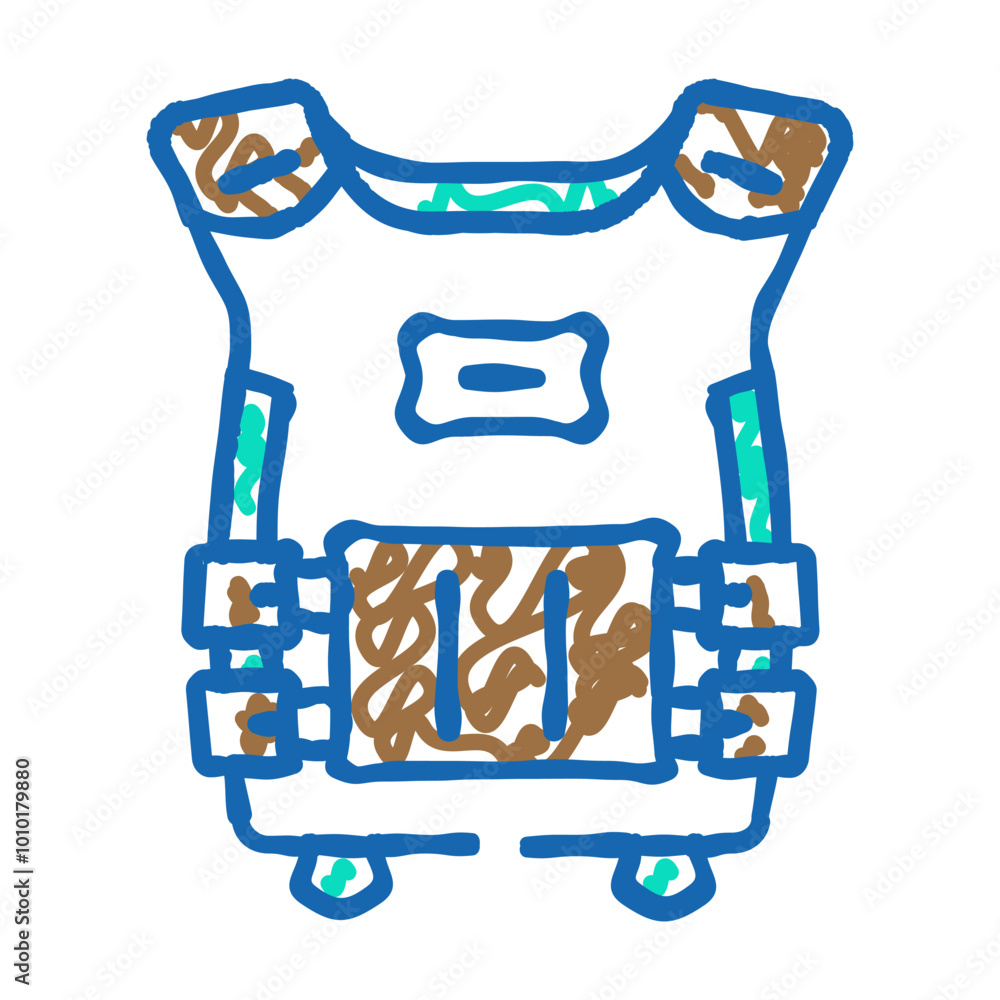vest paintball game doodle icon sketch vector. vest paintball game sign. isolated symbol illustration vest paintball game doodle icon sketch vector. vest paintball game sign. isolated symbol illustration