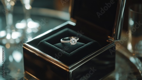 Elegant Diamond Ring in Luxurious Box