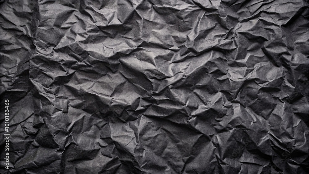 Extreme close-up black paper texture background with crumpled pattern Extreme close-up black paper texture background with crumpled pattern