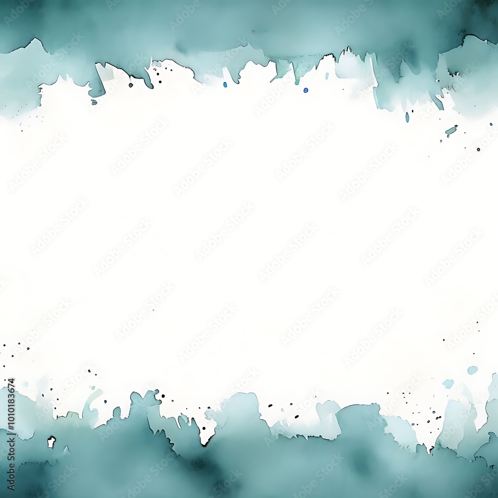 Obraz premium Abstract watercolor frame with teal edges
