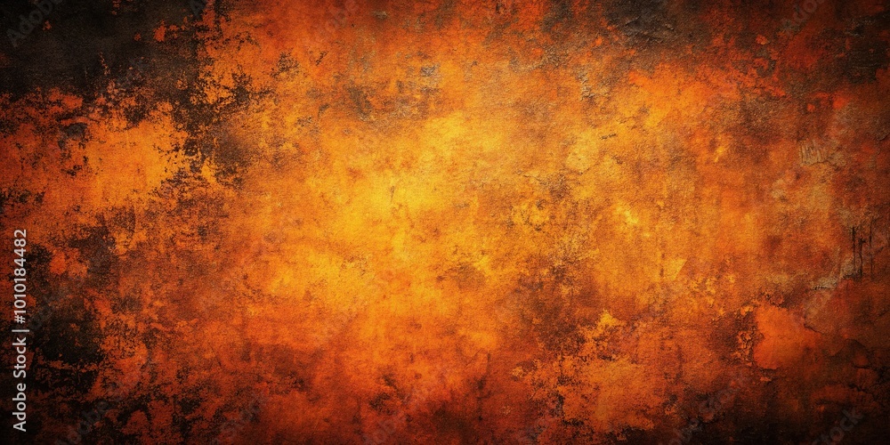 Fototapeta premium Extreme close-up colorful grunge textures in black and orange color for bold statements