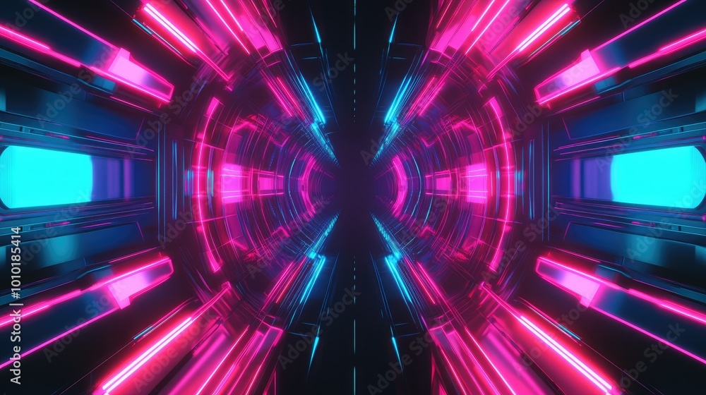 Abstract futuristic techno vibes in neon Abstract futuristic techno vibes in neon