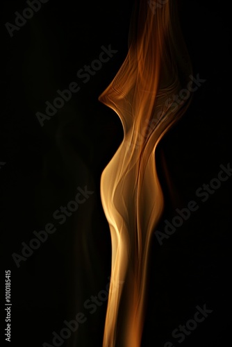 Flame, black background 