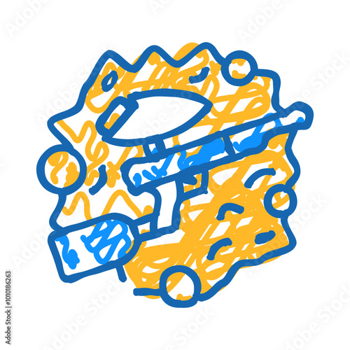 team paintball badge game doodle icon sketch vector. team paintball badge game sign. isolated symbol illustration