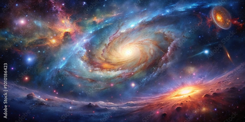 Extreme close-up image of galaxies and nebulae showcasing the beauty of the universe Extreme close-up image of galaxies and nebulae showcasing the beauty of the universe