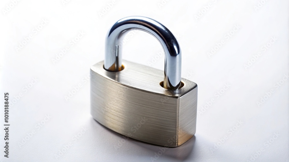 Extreme close-up of a combination padlock on a white background Extreme close-up of a combination padlock on a white background