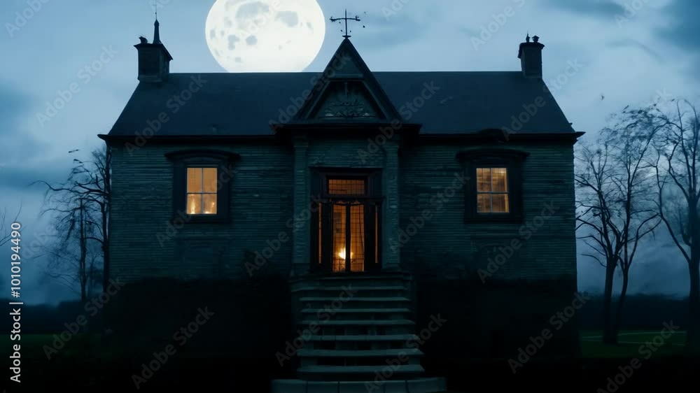 Haunted House Night Ghost Halloween Theme Haunted House Night Ghost Halloween Theme