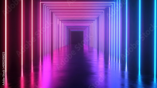 Abstract futuristic techno vibes in neon