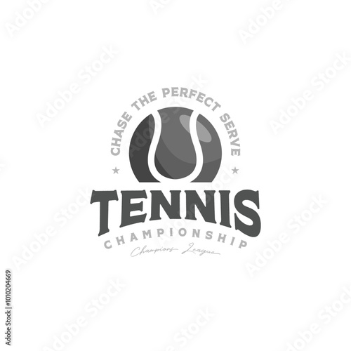 tennis ball flat logo template element design simple vector graphic illustration