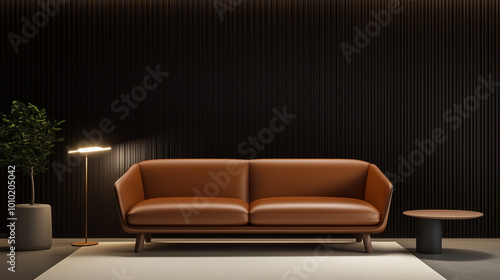 Modern Leather Sofa in Minimalist Interiors