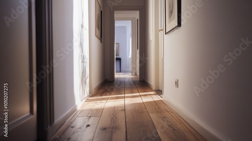 Sunlight Streaming Through a Hallway