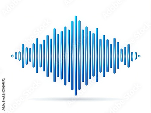 Stylized sound wave icon formed by vibrant blue oscillating lines on a white background, symbolizing music, audio, and rhythmic vibrations in a modern design.