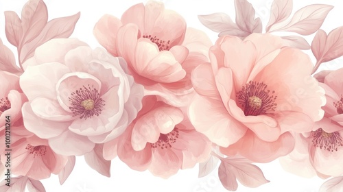 A bouquet of pink flowers with a white background