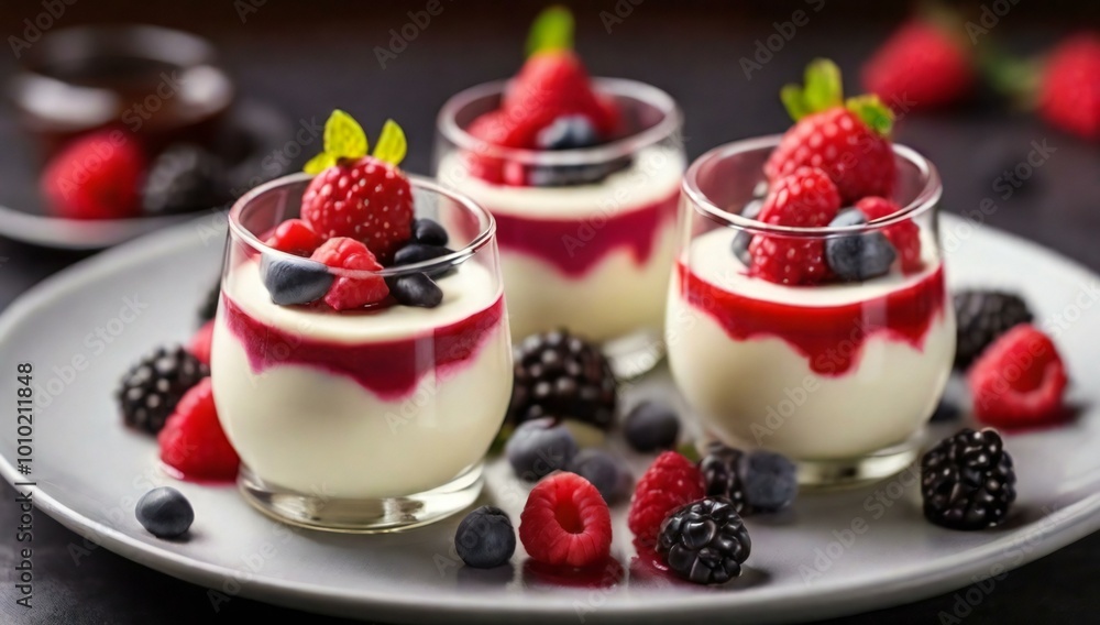 panna cotta dessert with berries panna cotta dessert with berries