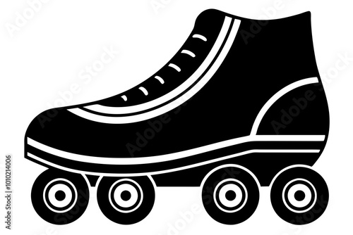 roller skate shoe silhouette vector illustration