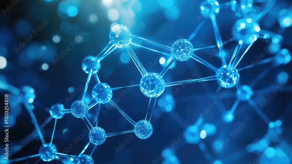Network structure chemical bonds in molecular level of lines and points, dots and connections Network structure chemical bonds in molecular level of lines and points, dots and connections