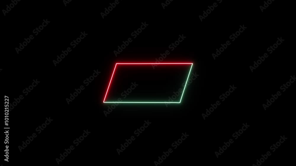 Glowing neon light animation.square rectriangle frame with two toneneon colour motion graphic on isolated black background.blue and red lighting moving for overlay element. Glowing neon light animation.square rectriangle frame with two toneneon colour motion graphic on isolated black background.blue and red lighting moving for overlay element.