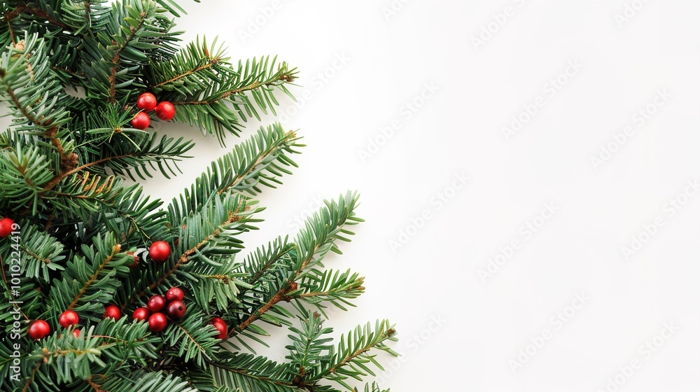 Fototapeta premium christmas background with christmas branches and decorations