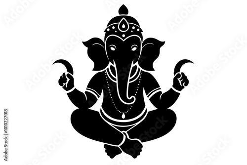 Ganesha | vector silhouette illustration on white background