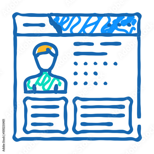 persona ux ui design doodle icon sketch vector. persona ux ui design sign. isolated symbol illustration