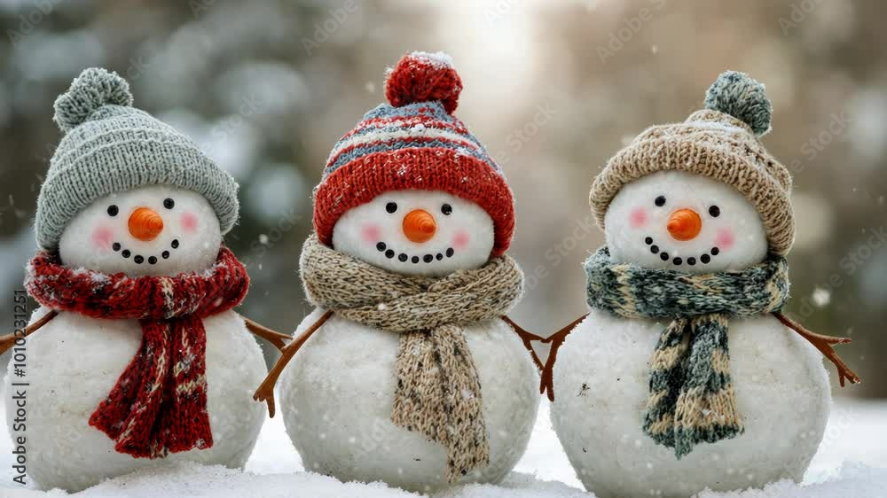 custom made wallpaper toronto digitalTrio of Joyful Snowmen in Winter